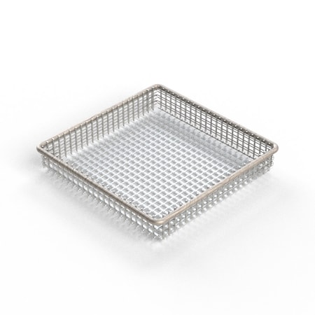 Anysizebasket Light Duty Basket: 6Lx6Wx1H, 304 SS, No Handles, Mesh: 2 x .063 FLB-060060010-N02S